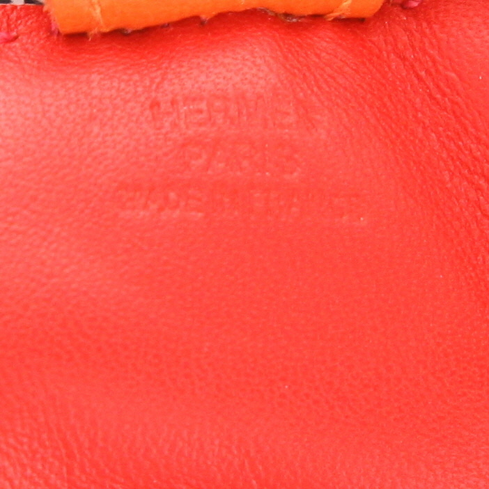 Accessorio per borsa Hermès  Rodeo in pelle Swift rossa e arancione - Detail D2