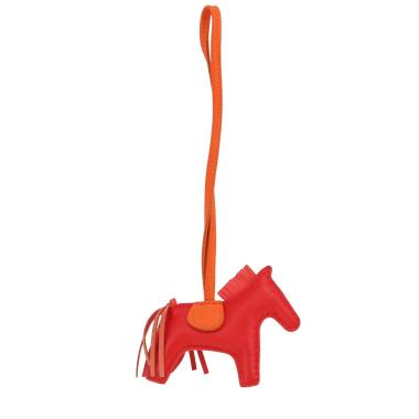 Hermès  Rodeo bag accessory  in red and orange Swift leather