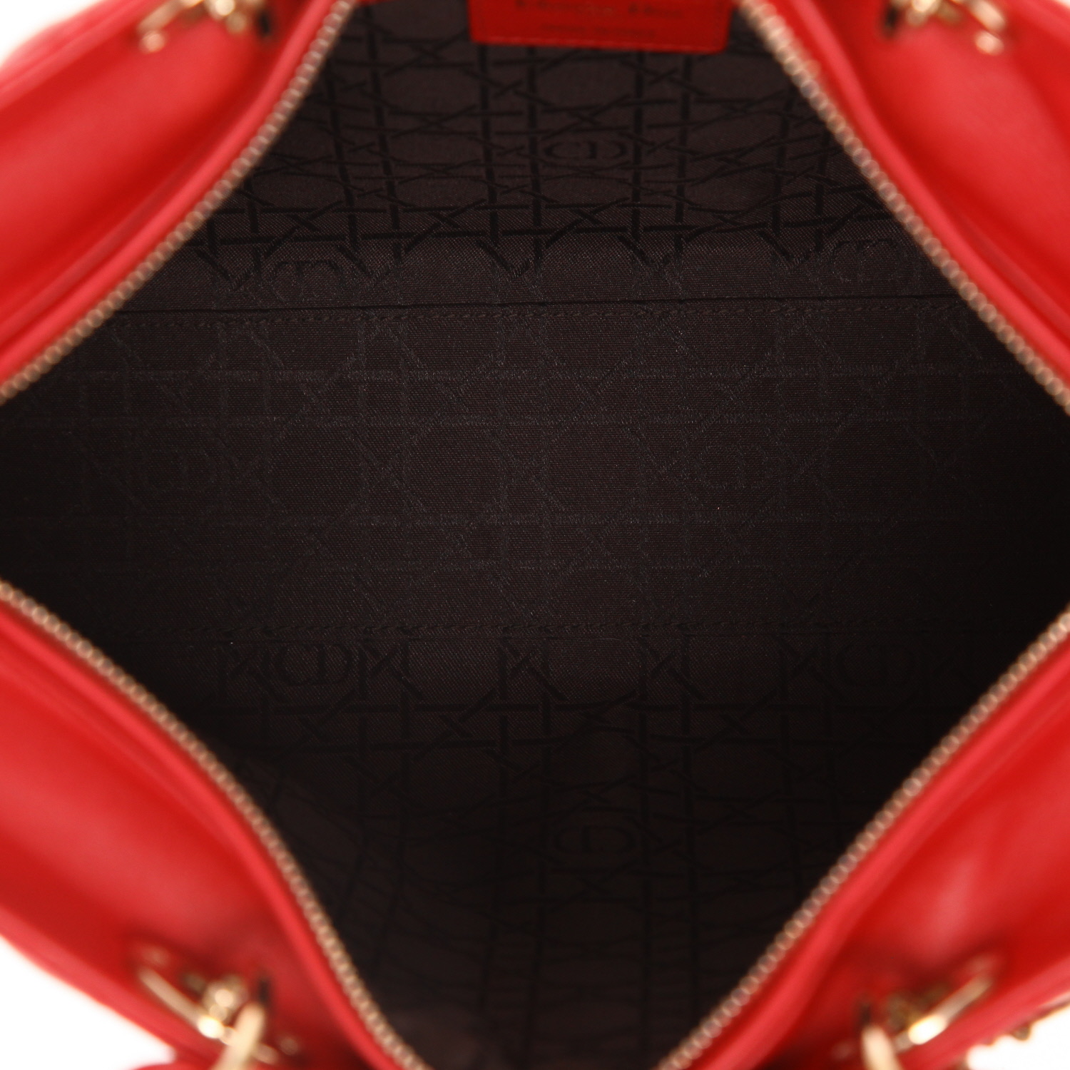 Sac à main Dior  Lady Dior en cuir cannage rouge - Detail D3