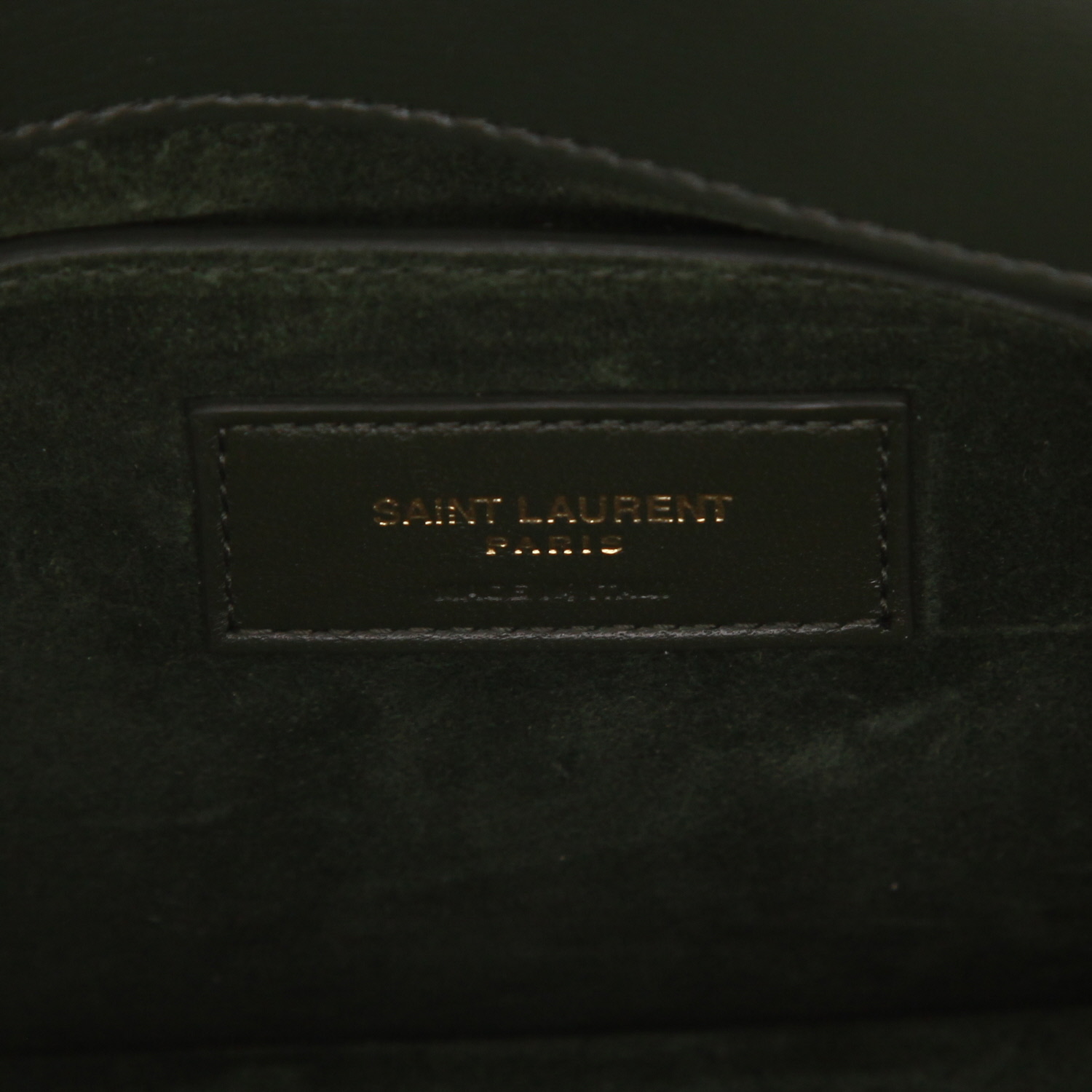 Saint Laurent  Sunset shoulder bag  in green leather - Detail D2