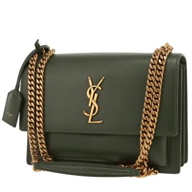 Bolso bandolera Saint Laurent  Sunset en cuero verde