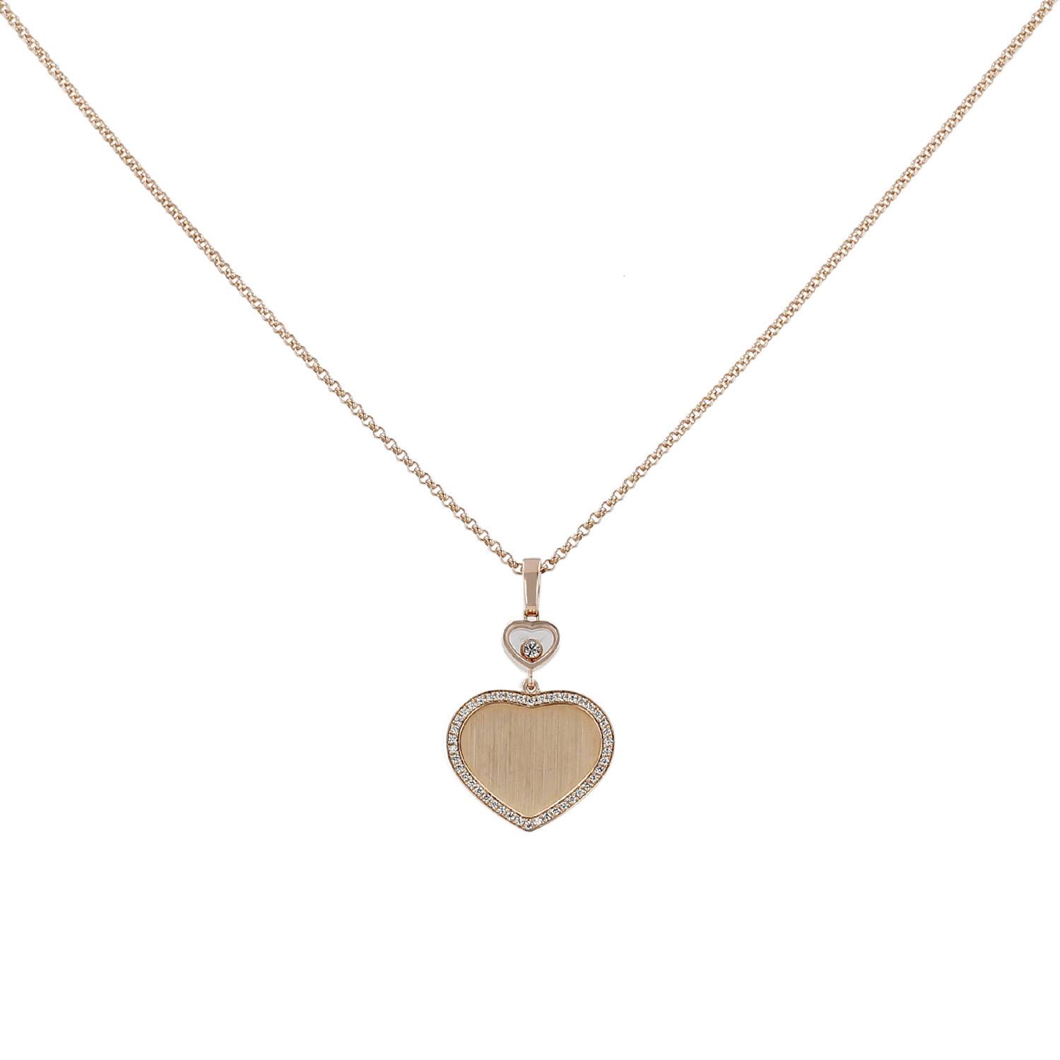 Collier Chopard Happy Hearts en or rose et diamants Collier Chopard Happy Hearts en or rose et diamants