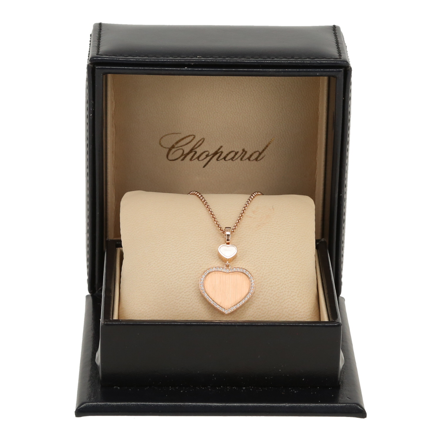 Chopard Happy Hearts necklace in pink gold and diamonds - Detail D2