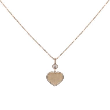 Collier Chopard Happy Hearts en or rose et diamants
