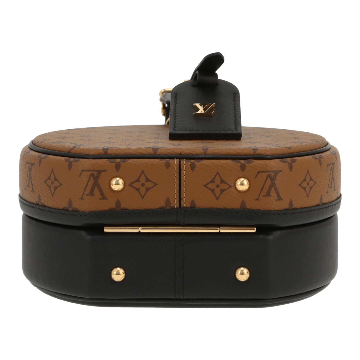 Bolso bandolera Louis Vuitton  Boîte chapeau en lona Monogram marrón y cuero negro - Detail D1