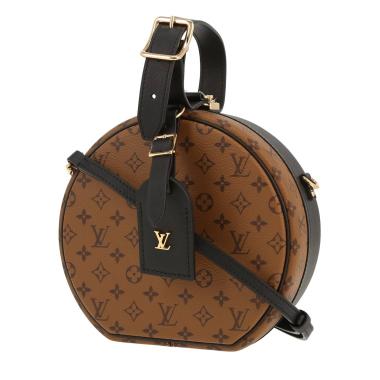 Bolso bandolera Louis Vuitton  Boîte chapeau en lona Monogram marrón y cuero negro