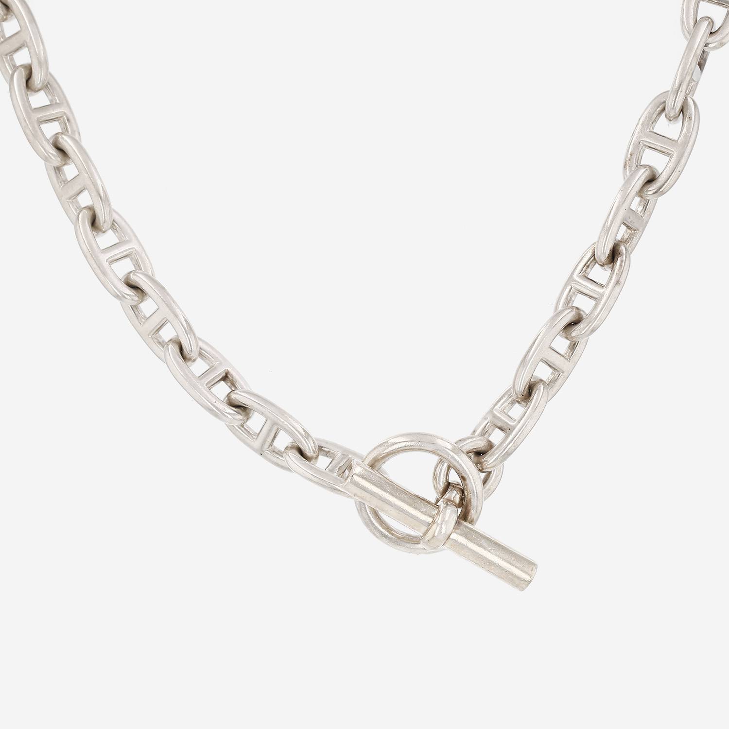 Collar Hermès Chaîne d'Ancre modelo grande de plata
