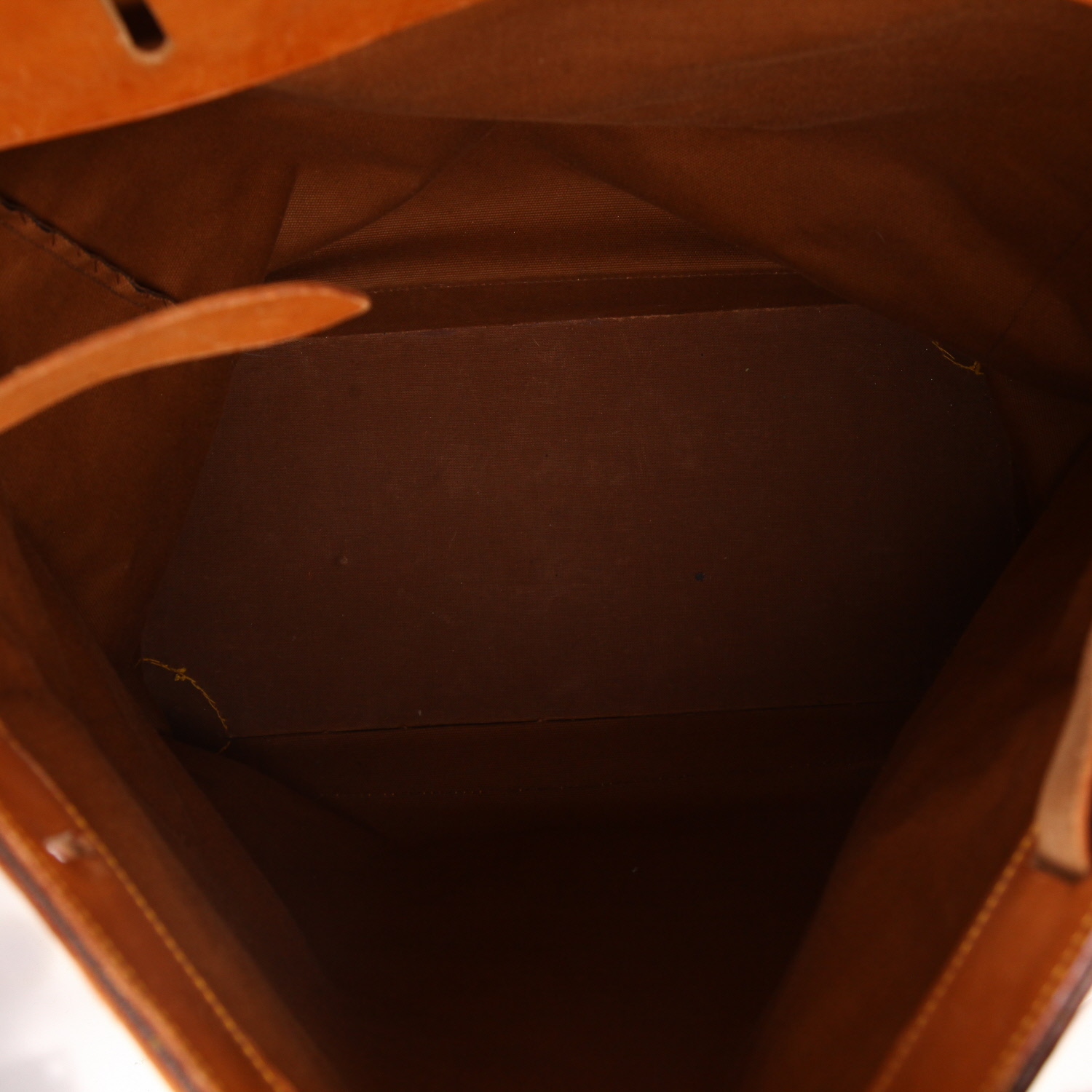 Borsa da viaggio Louis Vuitton  Steamer Bag 45 in tela monogram marrone e pelle naturale - Detail D3