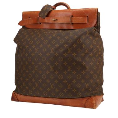 Louis Vuitton  Steamer Bag 45 travel bag  in brown monogram canvas  and natural leather