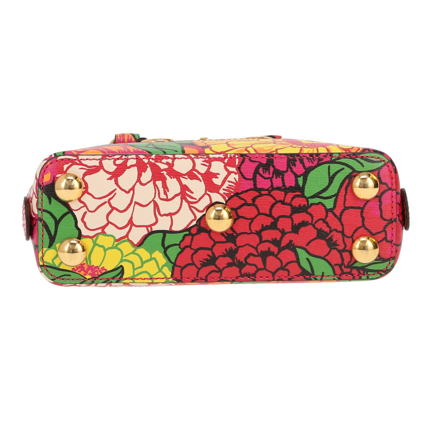 Sac à main Gucci   en cuir rose jaune et vert - Detail D1