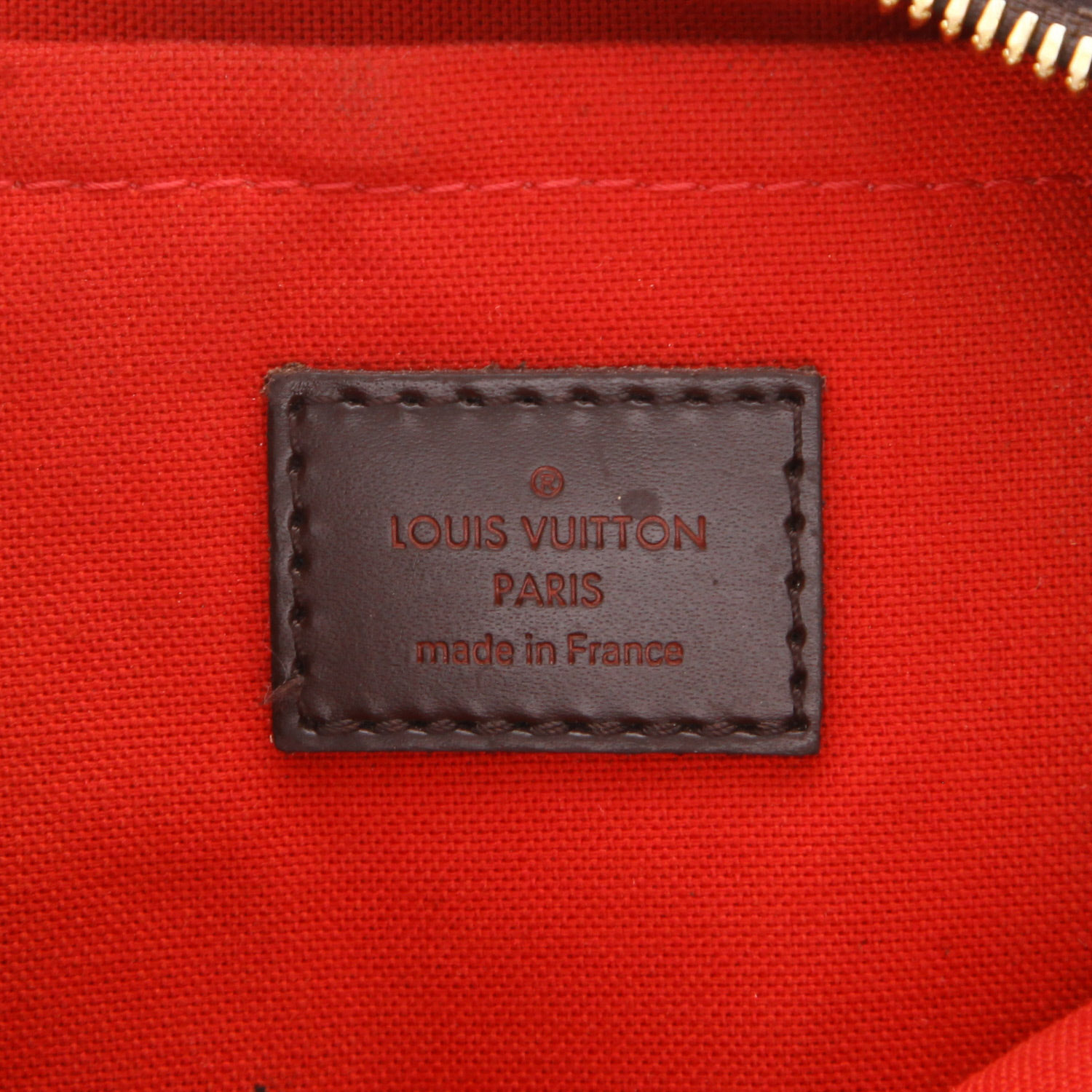 Borsa Louis Vuitton  Thames in tela a scacchi ebana e pelle lucida marrone - Detail D2