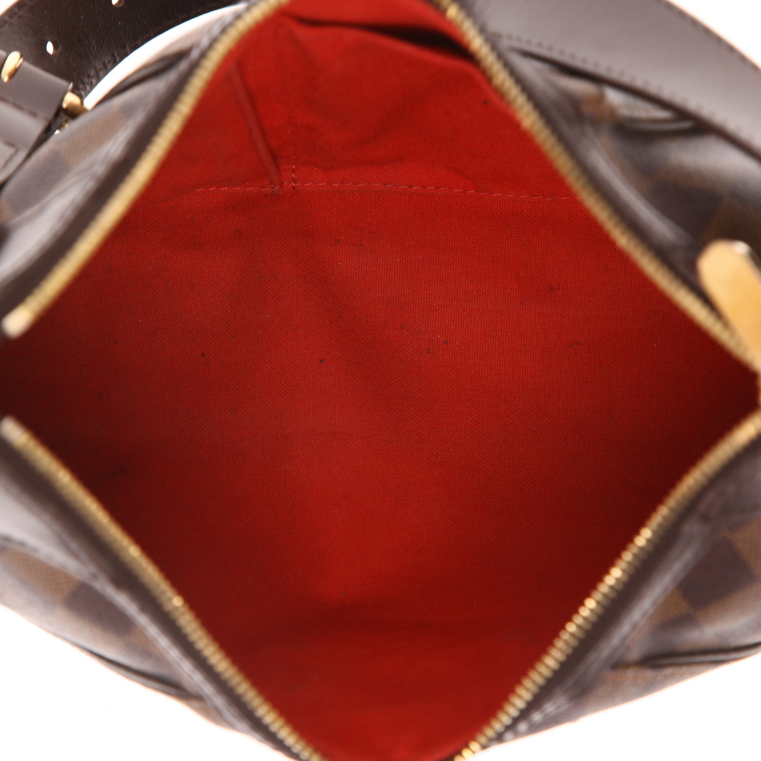 Sac à main Louis Vuitton  Thames en toile damier ébène et cuir glacé marron - Detail D3