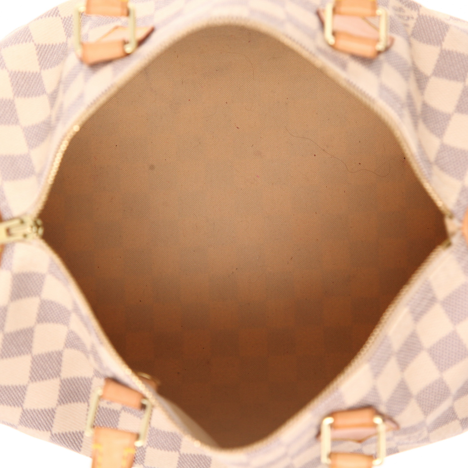 Borsa Louis Vuitton  Speedy 30 in tela a scacchi azzurro e pelle naturale - Detail D3