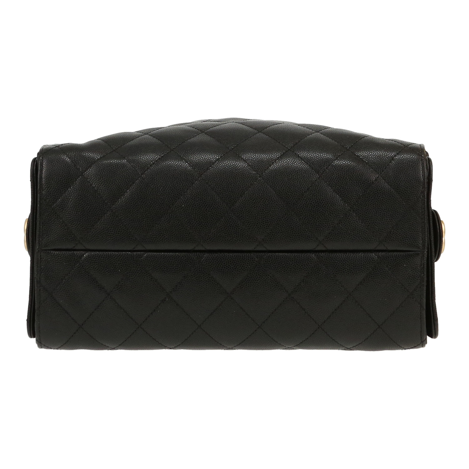 Sac à main Chanel  25 en cuir grainé matelassé noir - Detail D1