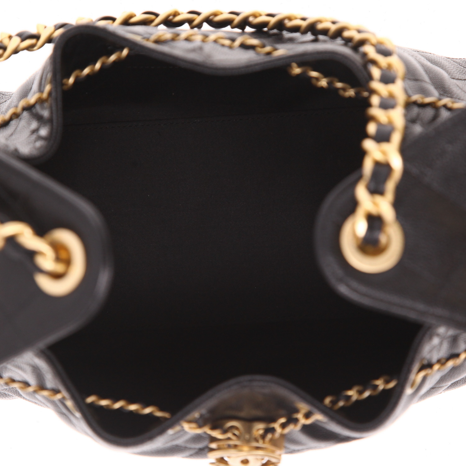 Borsa Chanel  25 in pelle martellata e trapuntata nera - Detail D3