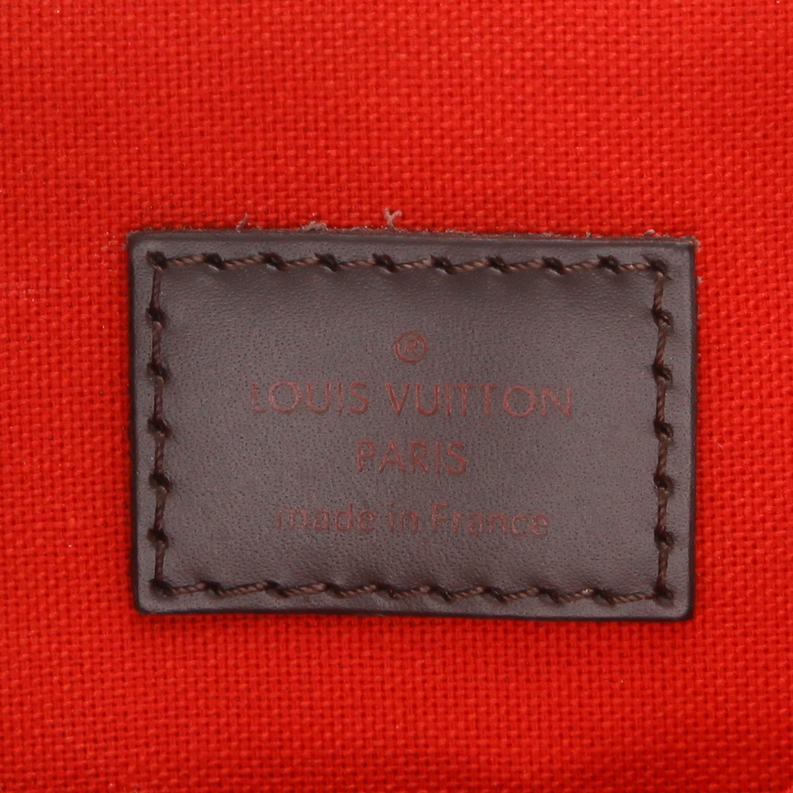 Borsa a tracolla Louis Vuitton  Bloomsbury in tela a scacchi ebana e pelle lucida marrone - Detail D2