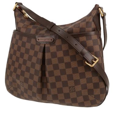Bolso bandolera Louis Vuitton  Bloomsbury en lona a cuadros ébano y cuero esmaltado marrón