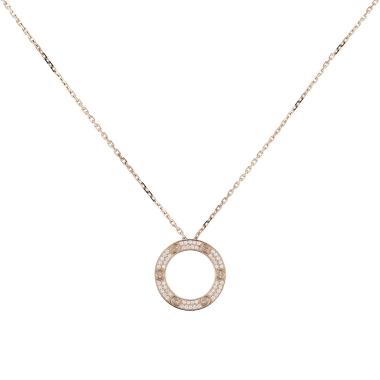 Collar Cartier Love pavé de oro rosa y diamantes