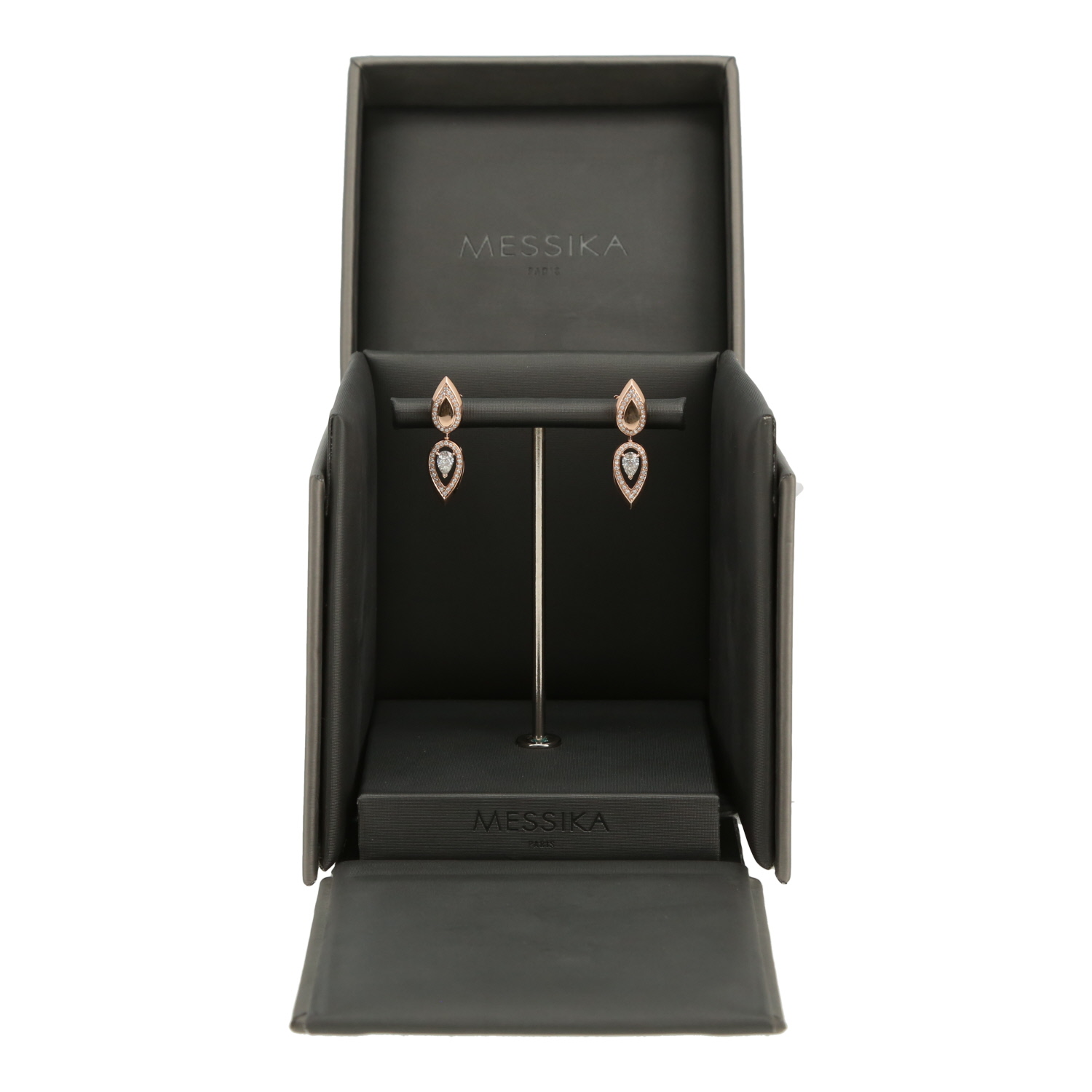 Orecchini Messika Fiery in oro rosa e diamanti - Detail D2