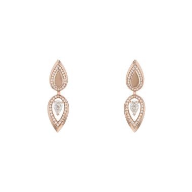Paire de boucles d'oreilles Messika Fiery en or rose et diamants