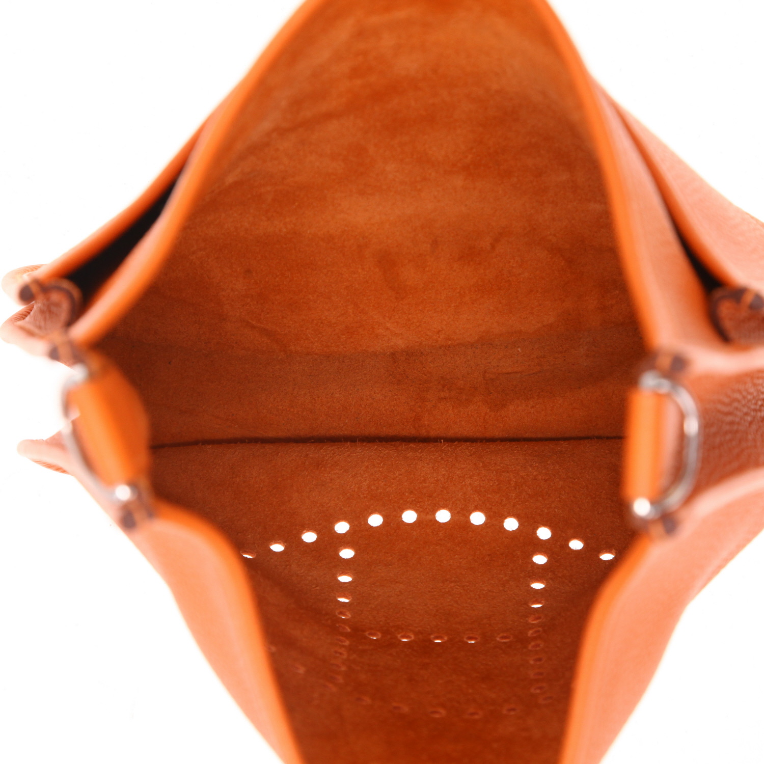 Bolso bandolera Hermès  Evelyne III en cuero togo naranja - Detail D3
