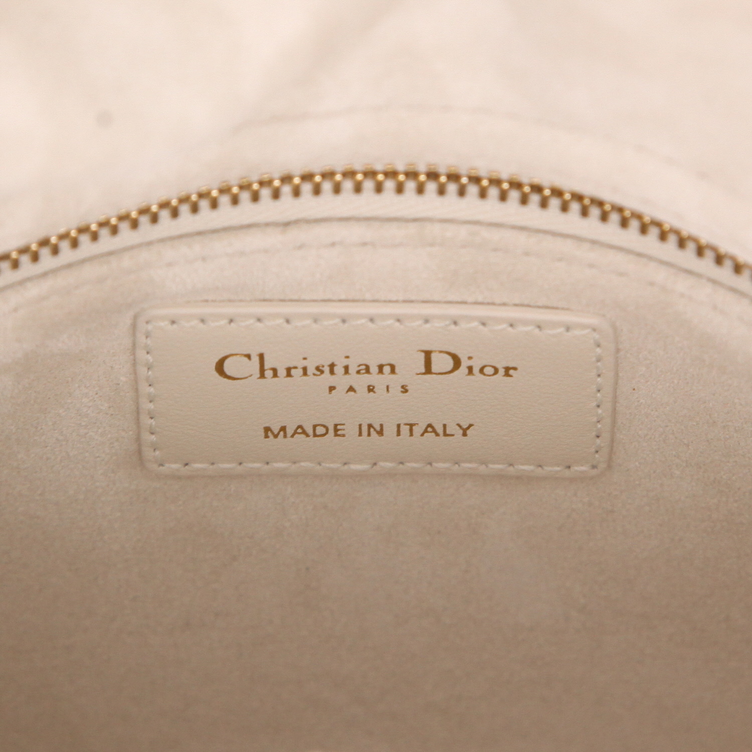 Borsa a tracolla Dior  Lady Dior modello piccolo  in pelle cannage bianca - Detail D2