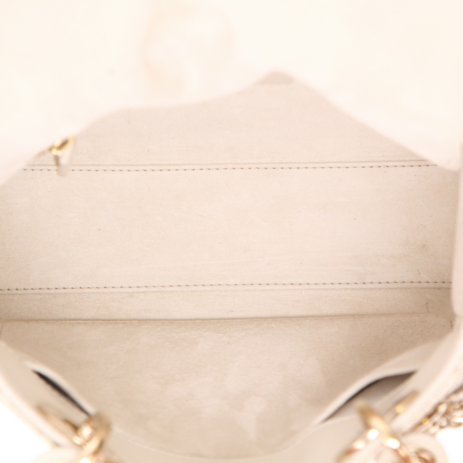 Borsa a tracolla Dior  Lady Dior modello piccolo  in pelle cannage bianca - Detail D3