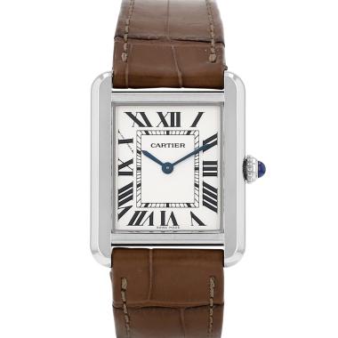 Reloj Cartier Tank Solo modelo mediano  de acero y acero Ref: Cartier - 2716  Circa 2010