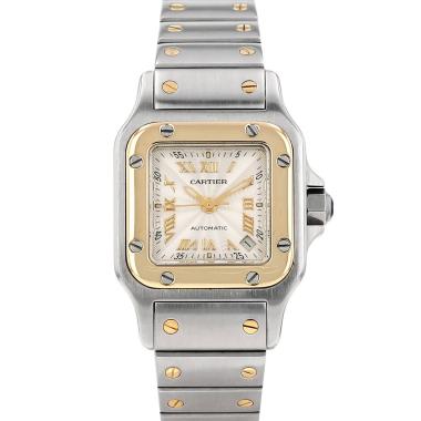 Montre Cartier Santos petit modèle  en or et acier Ref: Cartier - 2423  Vers 2000