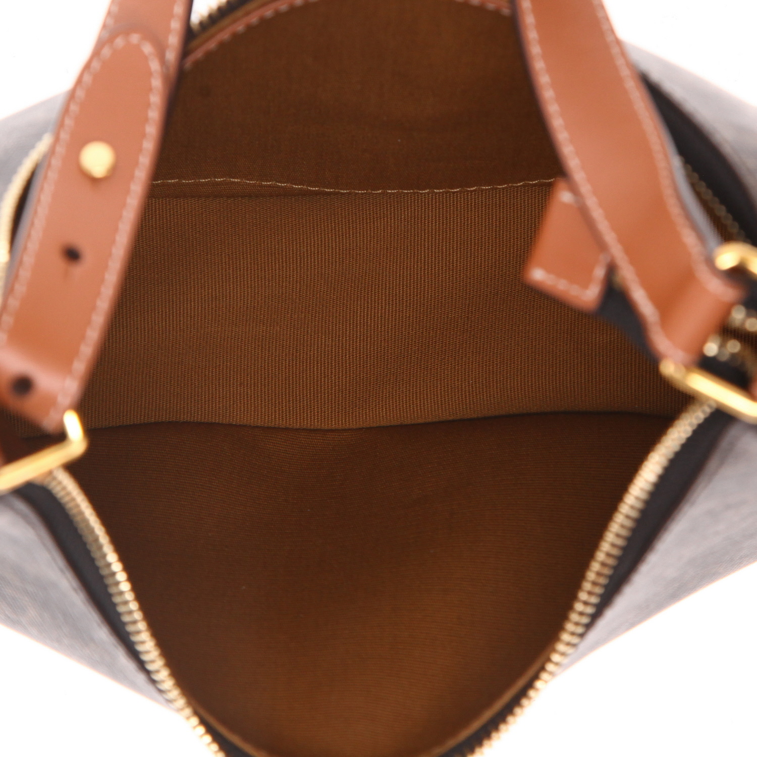 Borsa Celine  Ava modello medio  in tela "Triomphe" marrone e pelle marrone - Detail D3