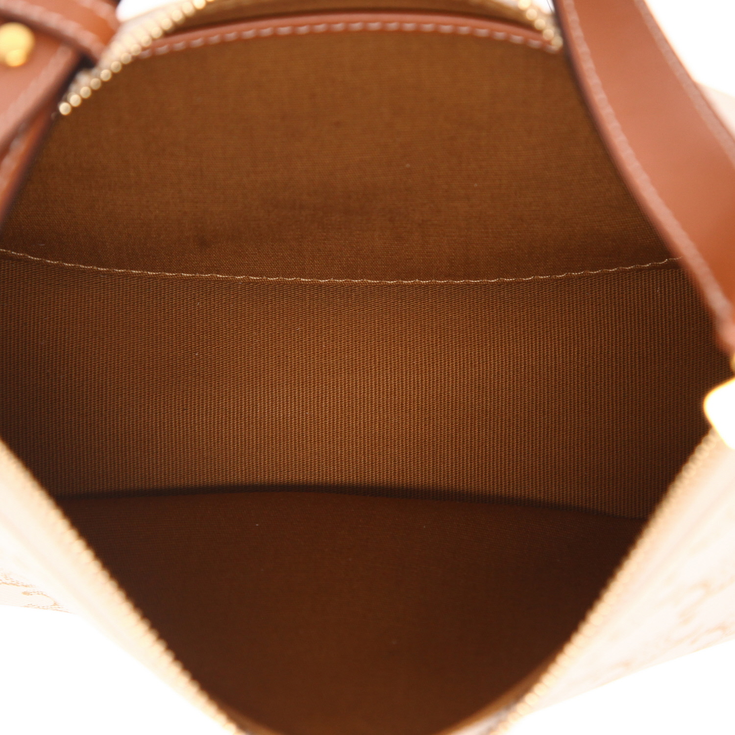 Sac à main Celine  Ava moyen modèle  en toile Triomphe blanche et cuir marron - Detail D3