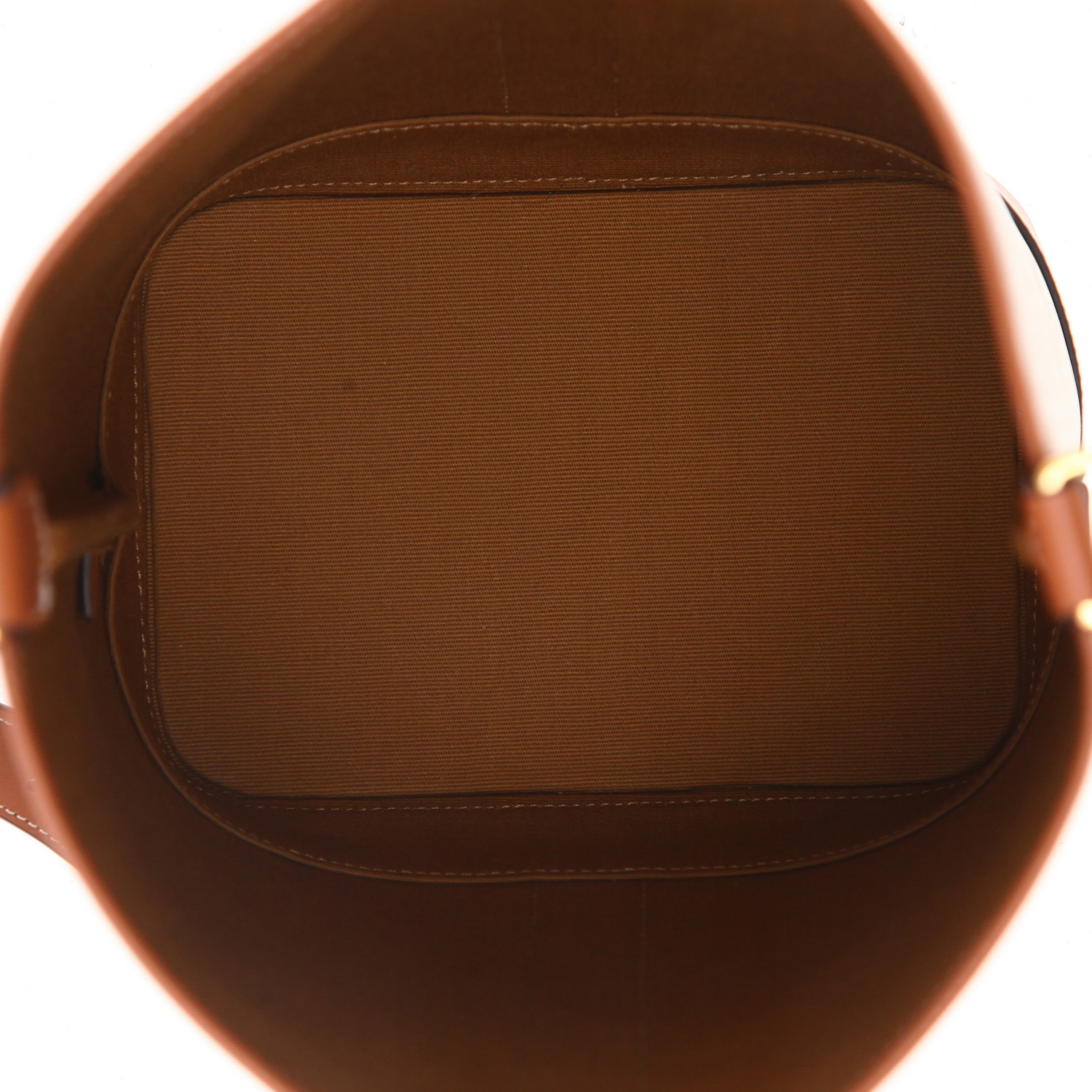 Borsa a tracolla Celine  Seau modello piccolo  in tela "Triomphe" bianca e pelle marrone - Detail D3