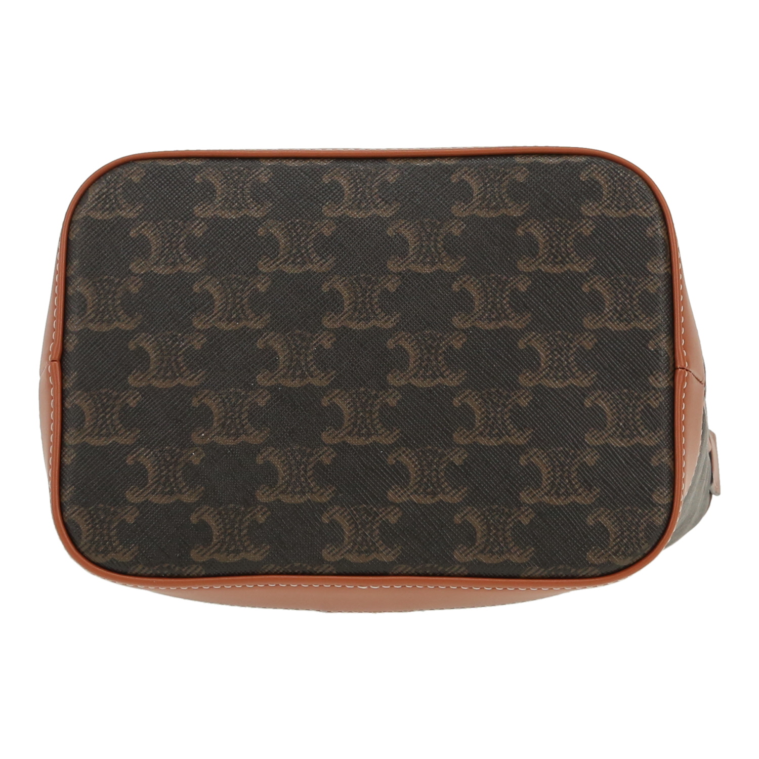 Bolso bandolera Celine  Seau modelo pequeño  en lona Monogram y cuero marrón - Detail D1