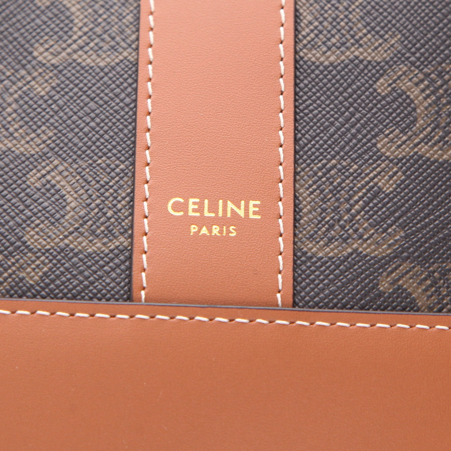 Sac bandoulière Celine  Seau petit modèle  en toile monogram et cuir marron - Detail D2