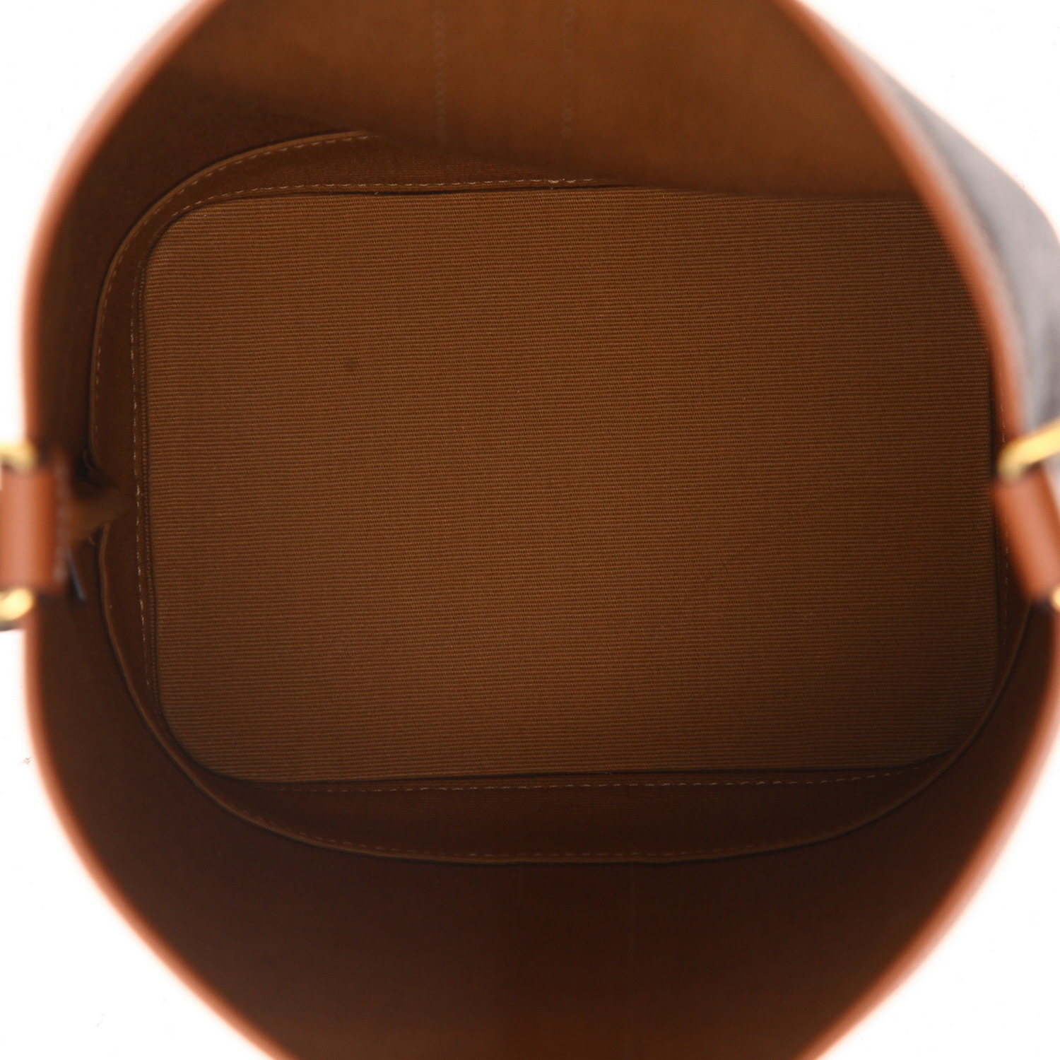 Borsa a tracolla Celine  Seau modello piccolo  in tela monogram e pelle marrone - Detail D3