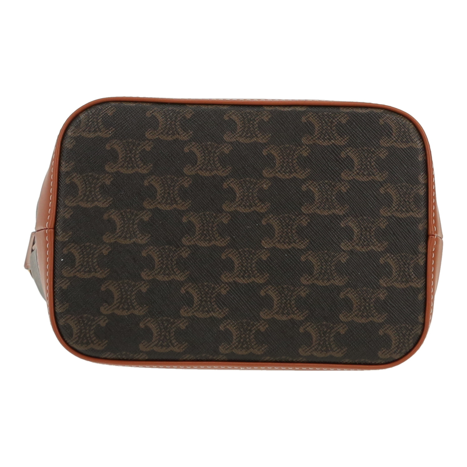 Borsa a tracolla Celine  Seau modello piccolo  in tela monogram e pelle marrone - Detail D1