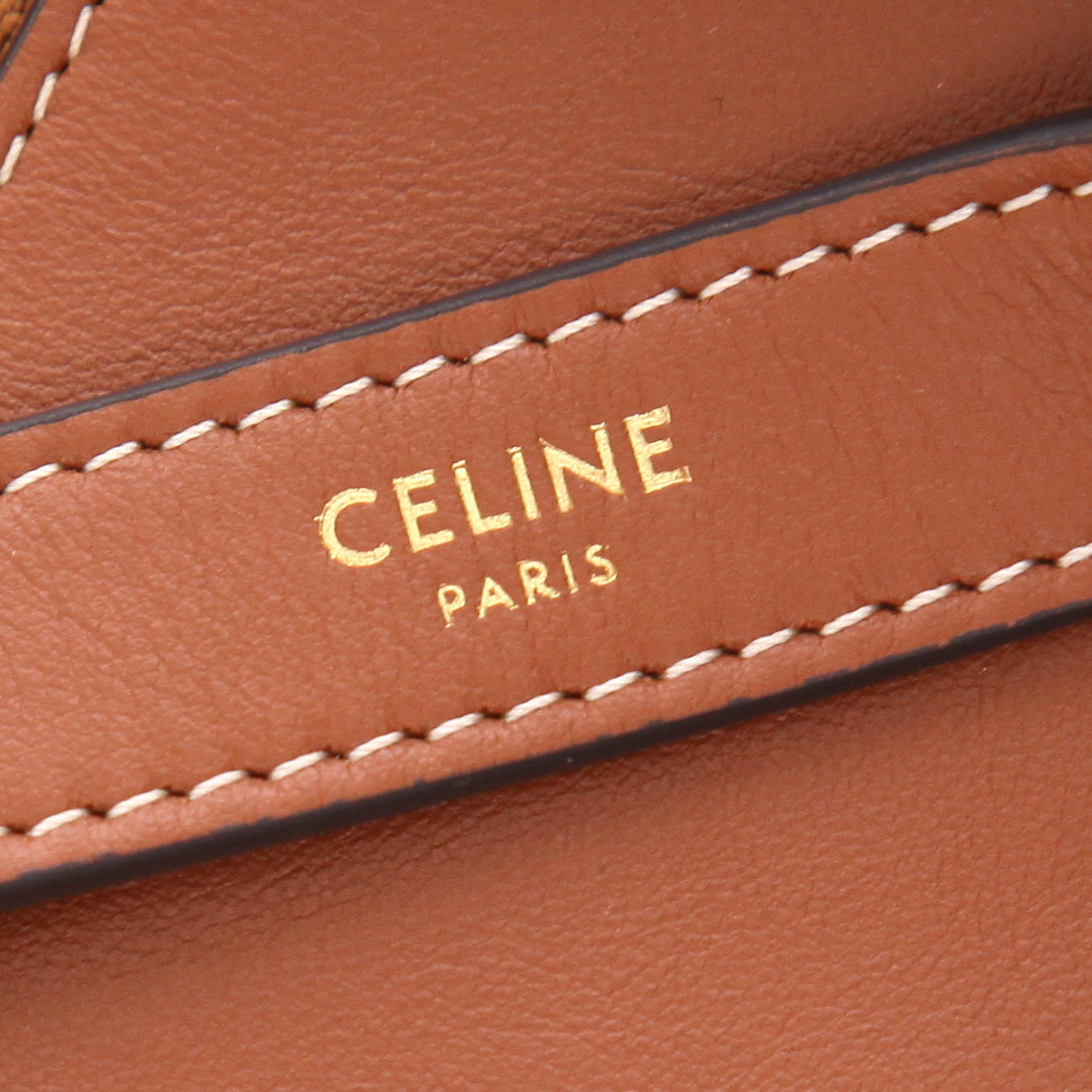 Sac à main Celine  Ava Triomphe en cuir marron - Detail D2