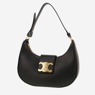 Sac à main Celine  Ava Triomphe moyen modèle  en cuir noir