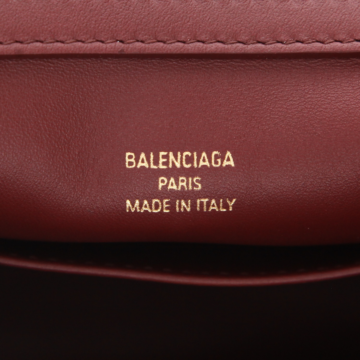 Balenciaga  Rodeo mini  shoulder bag  in burgundy leather - Detail D2