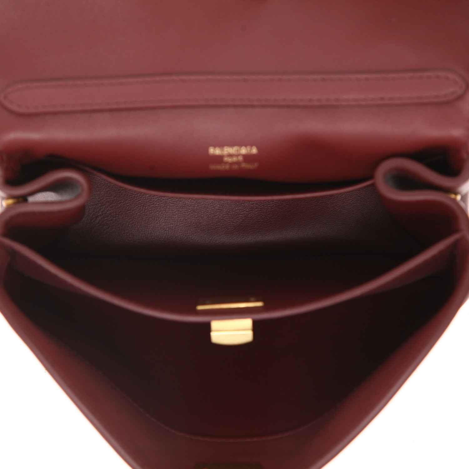 Balenciaga  Rodeo mini  shoulder bag  in burgundy leather - Detail D3