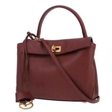 Balenciaga  Rodeo mini  shoulder bag  in burgundy leather
