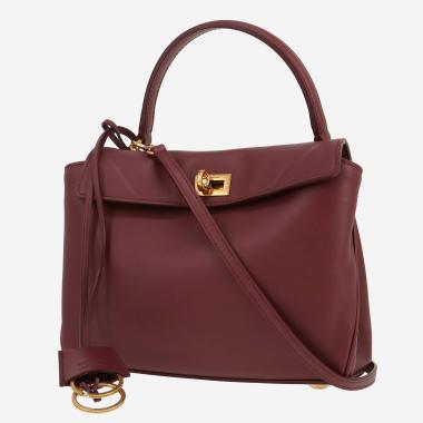 Balenciaga  Rodeo mini  shoulder bag  in burgundy leather