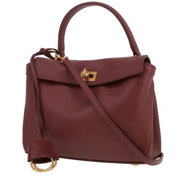 Sac bandoulière Balenciaga  Rodeo mini  en cuir bordeaux