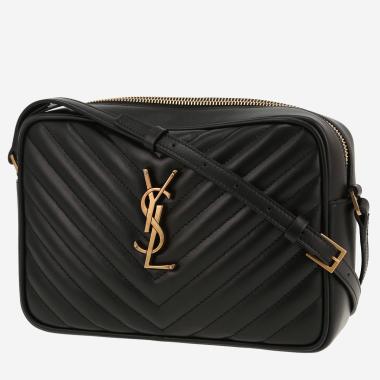 Bolso bandolera Saint Laurent  Lou Sac Caméra en cuero acolchado con motivos de espigas negro