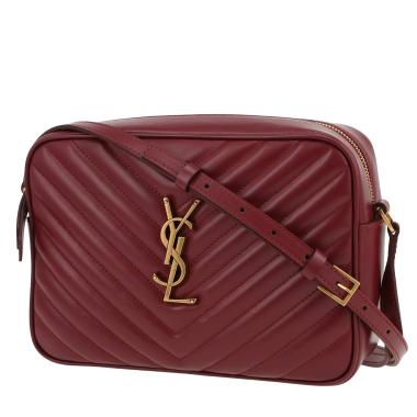 Sac bandoulière Saint Laurent  Lou Sac Caméra en cuir matelassé chevrons bordeaux