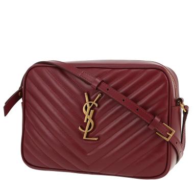 Saint Laurent  Lou Sac Caméra shoulder bag  in burgundy chevron quilted leather