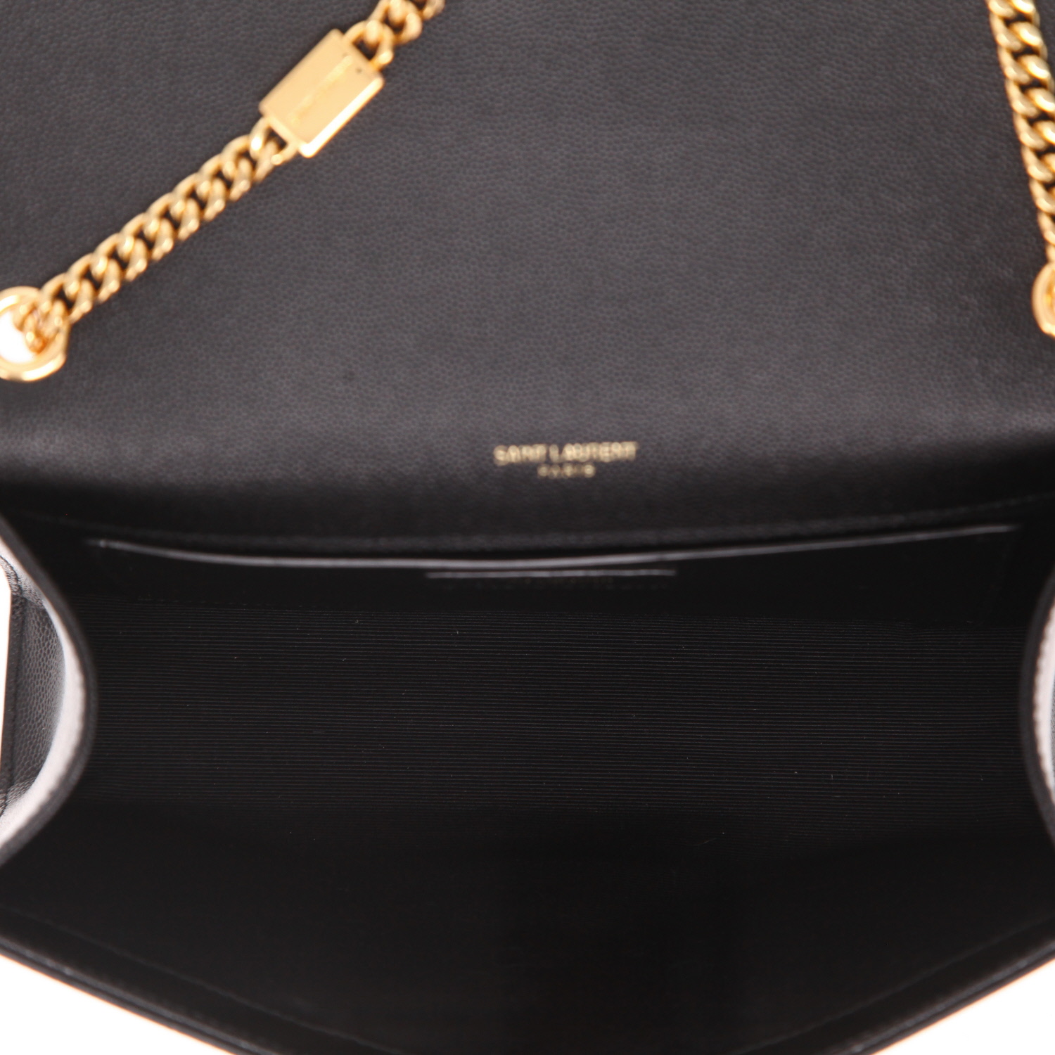 Saint Laurent  Kate Pompon medium model  shoulder bag  in black grained leather - Detail D3