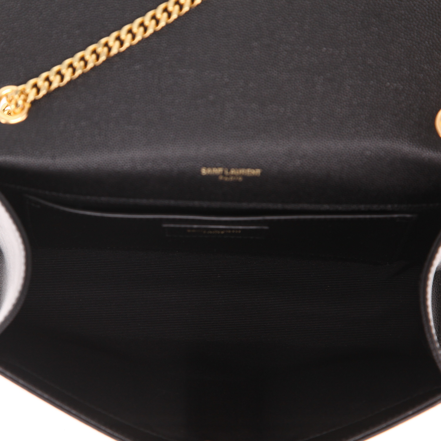 Saint Laurent  Kate Pompon medium model  shoulder bag  in black grained leather - Detail D3