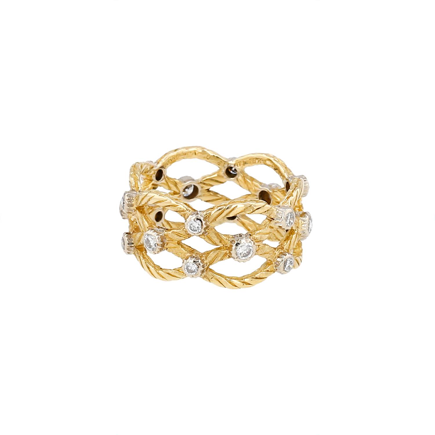 Bague Buccellati Or Jaune Blanc Diamants Occasion