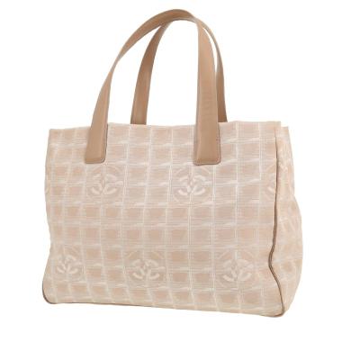 Bolso de mano Chanel   en lona beige y cuero beige